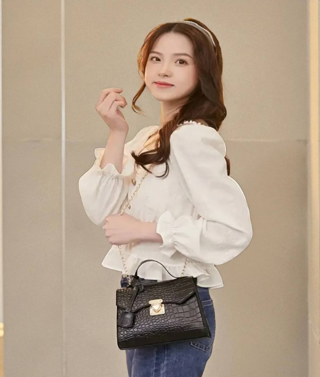     			Derifa Sling Bag PU Set of 1 ( Black )