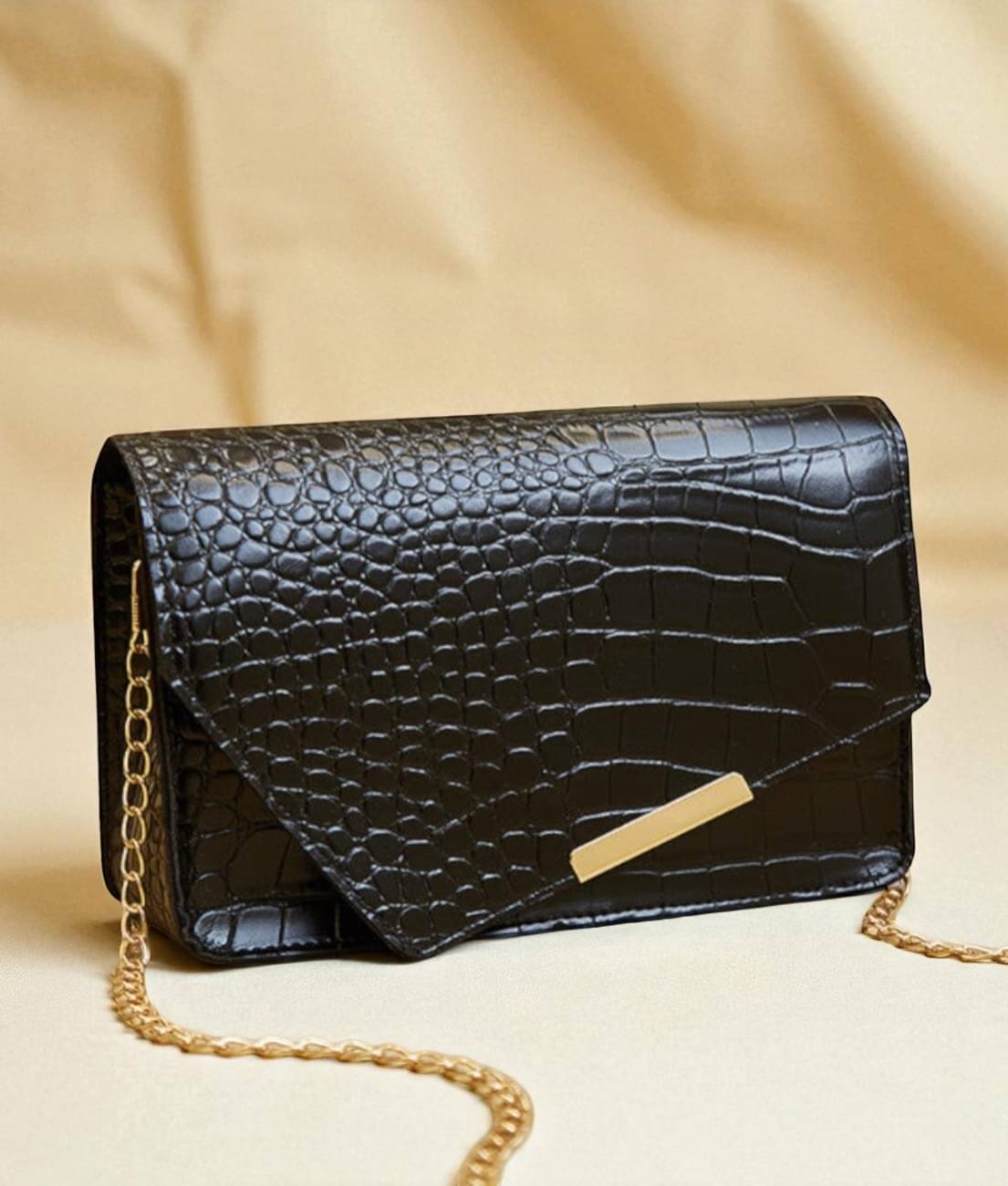     			Derifa Sling Bag PU Set of 1 ( Black )