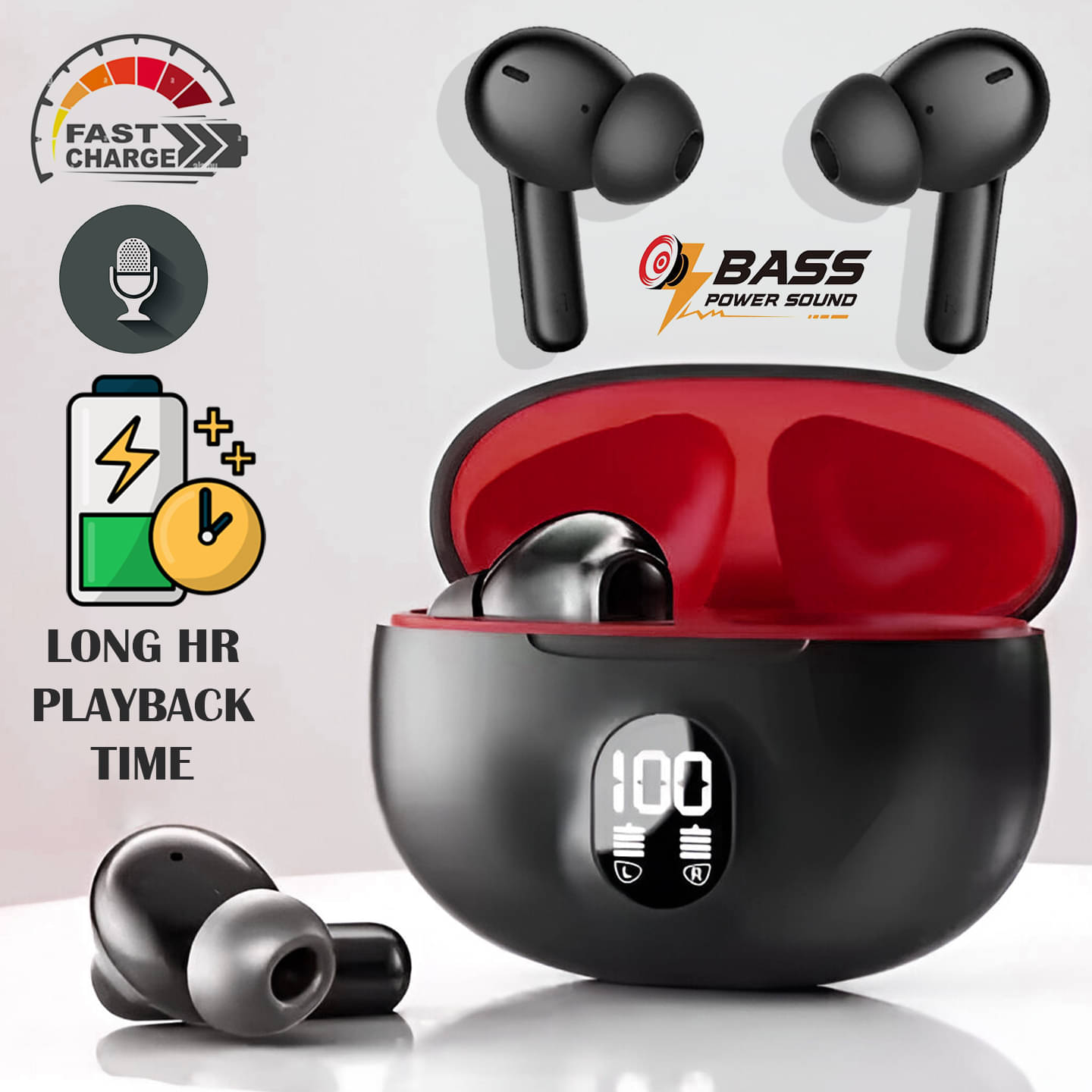 Display Earbuds with Touch Control | Bluetooth 5.3 | Type-C Charging | Long Battery | HD Sound | Noise Cancelling | All-Day Comfort Display Earbuds with Touch Control | Bluetooth 5.3 | Type-C Charging | Long Battery | HD Sound | Noise Cancelling | All-Day Comfort