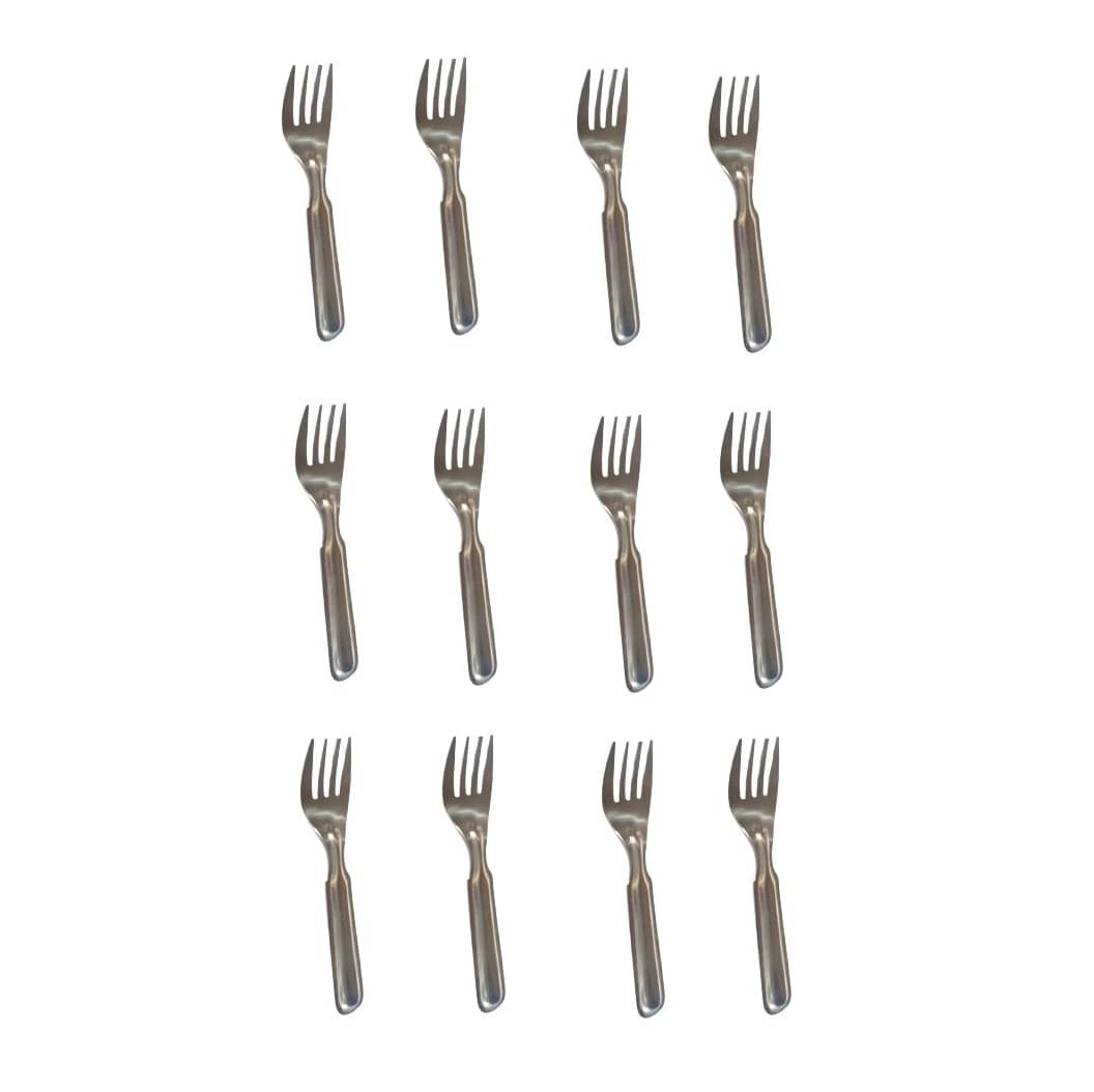     			Dynore Baby fork Set of 12 Stainless Steel Baby Fork Silver ( Pack of 12 )