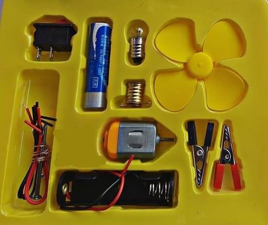     			ECLET Science School Projects Experiment Kits Fan Light Bulb and Motor Electric Circuit Physics Practice Science Learning Skills Teaching Materials (Set of 10Pcs)