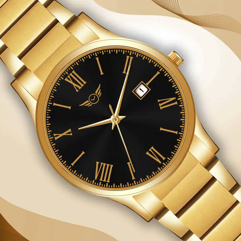     			EEWHI Gold Brass Analog Men's Watch