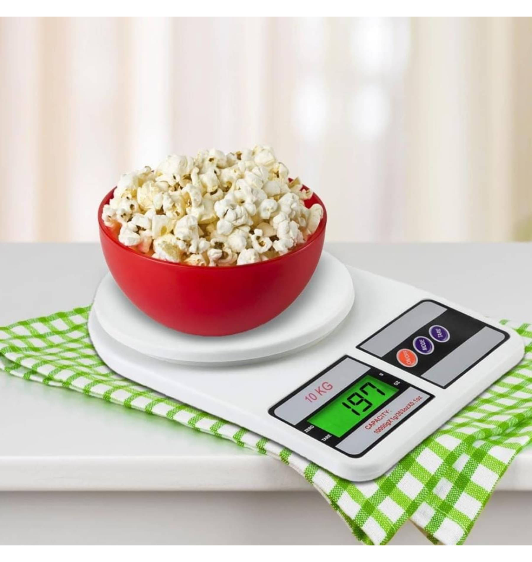 GMPex Weight Machine Digital Scale with LCD Display (10KG Capacity) Digital Kitchen Weighing Scales GMPex Weight Machine Digital Scale with LCD Display (10KG Capacity) Digital Kitchen Weighing Scales