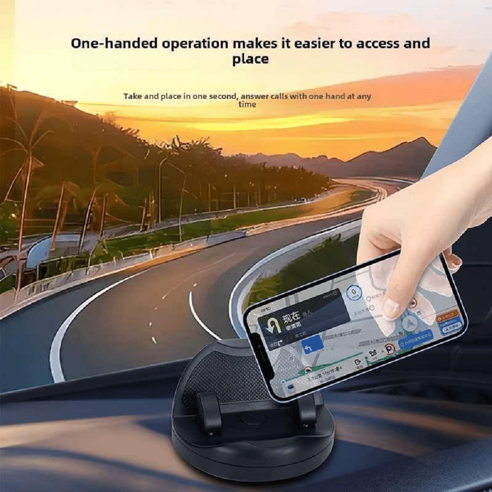 HUG PUPPY Dashboard & Windshield Double Clamp Car Mobile Holder - Black HUG PUPPY Dashboard & Windshield Double Clamp Car Mobile Holder - Black