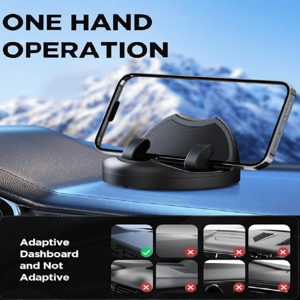 HUG PUPPY Dashboard & Windshield Double Clamp Car Mobile Holder - Black HUG PUPPY Dashboard & Windshield Double Clamp Car Mobile Holder - Black