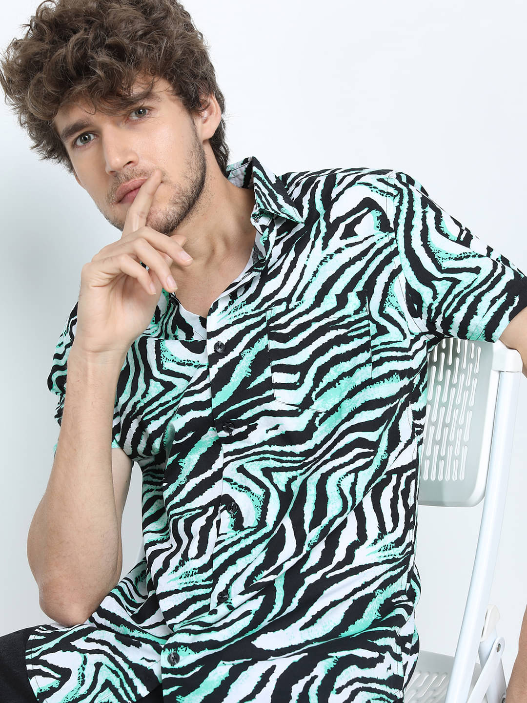     			Highlander 100% Cotton Slim Fit Printed Half Sleeves Men's Casual Shirt - Multicolor ( Pack of 1 )