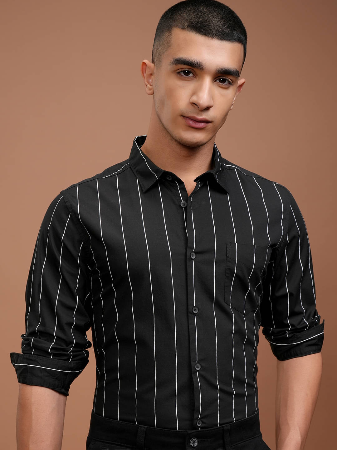     			Highlander 100% Cotton Slim Fit Printed Full Sleeves Men's Casual Shirt - Black ( Pack of 1 )