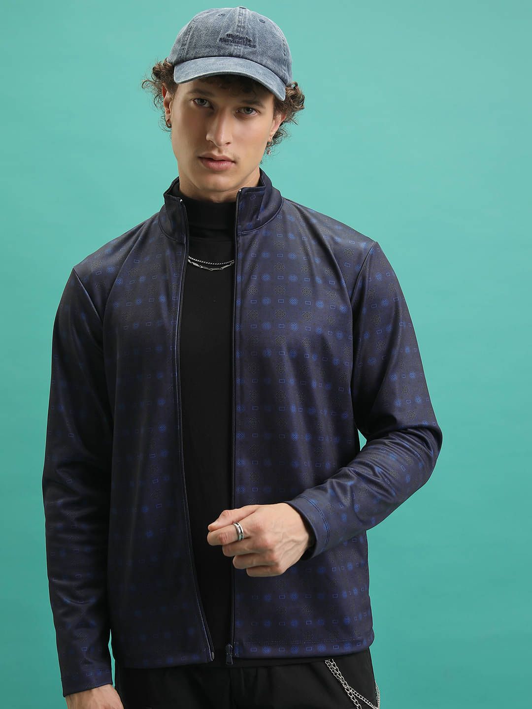     			Highlander Polyester High Neck Men's Sweatshirt - Blue ( Pack of 1 )