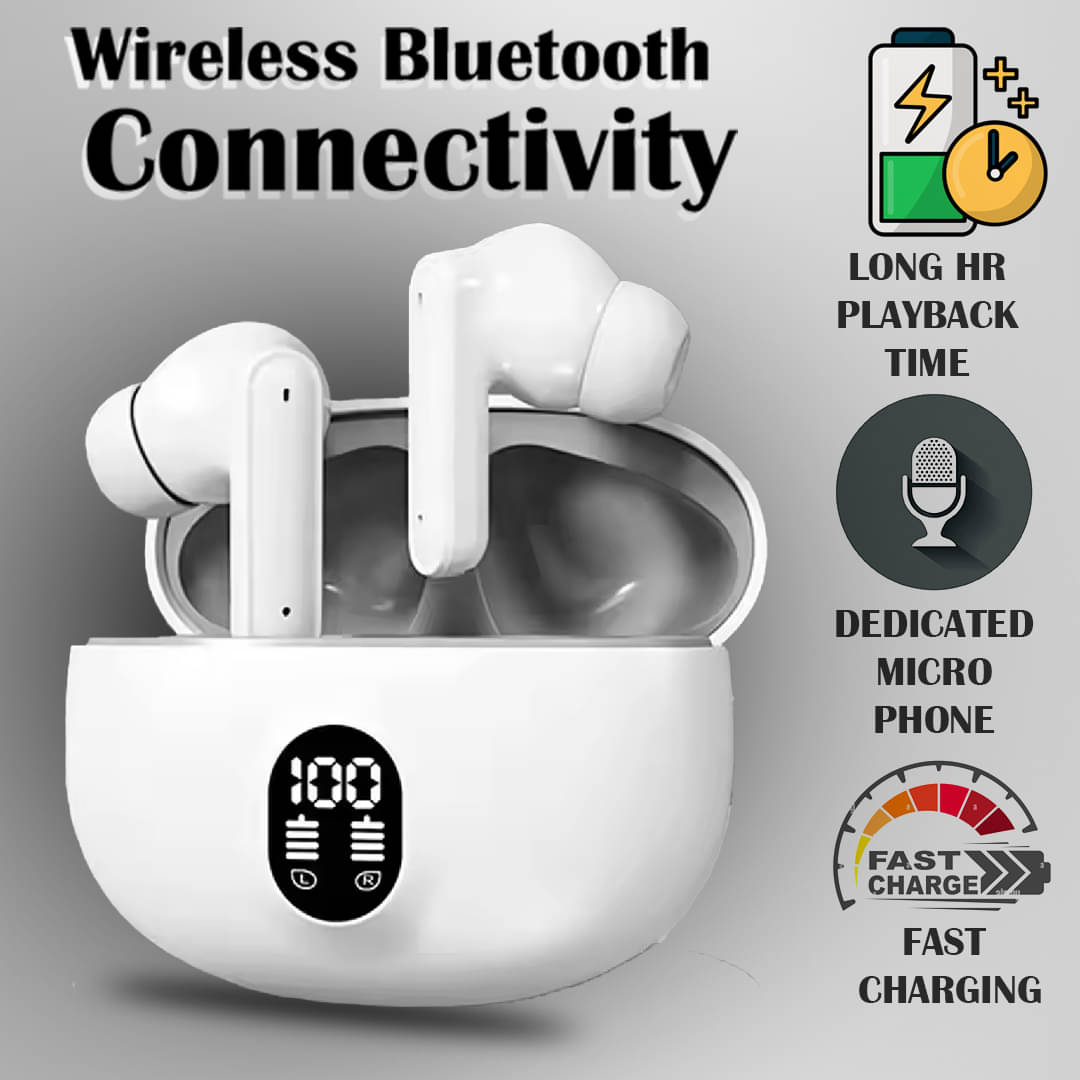 LED Display Wireless Earbuds | Bluetooth 5.3 | HD Audio | Noise Reduction | Touch Control | Type-C Charging | Sleek Design | Long Battery Backup LED Display Wireless Earbuds | Bluetooth 5.3 | HD Audio | Noise Reduction | Touch Control | Type-C Charging | Sleek Design | Long Battery Backup