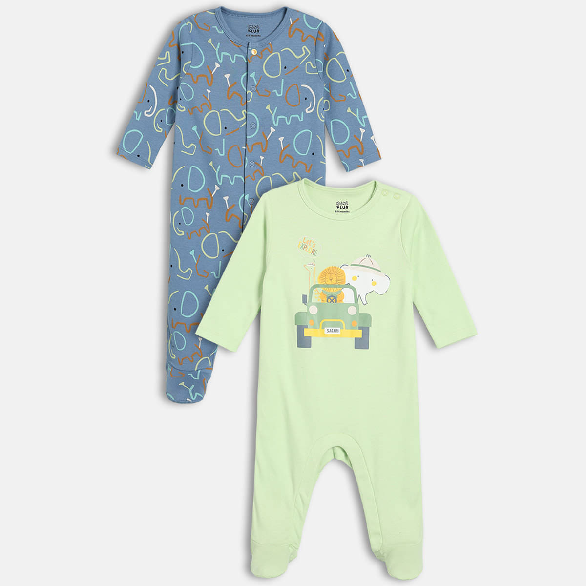 MINI KLUB Pack of 2 Baby Boys 100% Cotton Nightsuit ( Multicolor ) MINI KLUB Pack of 2 Baby Boys 100% Cotton Nightsuit ( Multicolor )