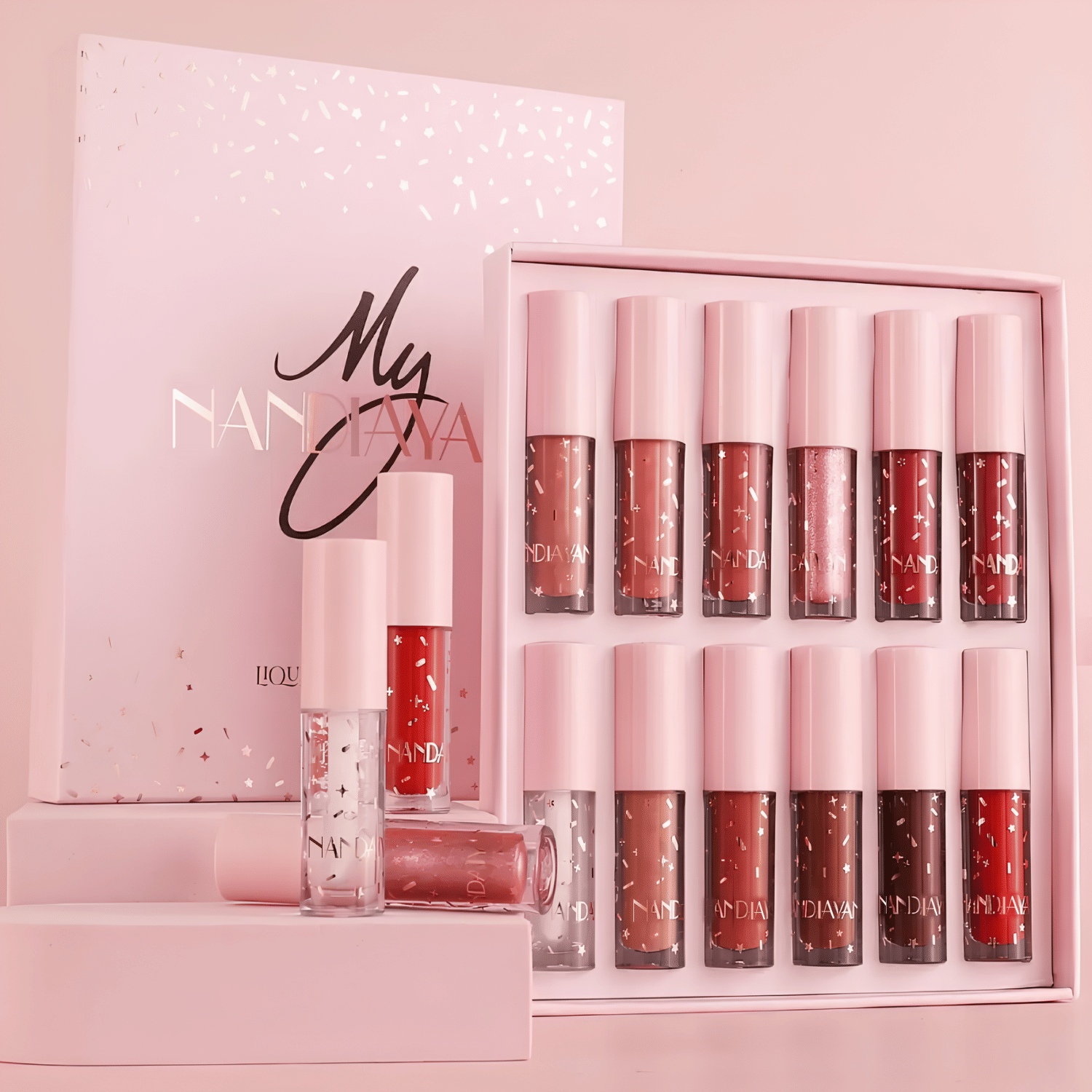     			NANDIAYAN Multi Matte Long Lasting Liquid Lipstick ( Pack of 12 )