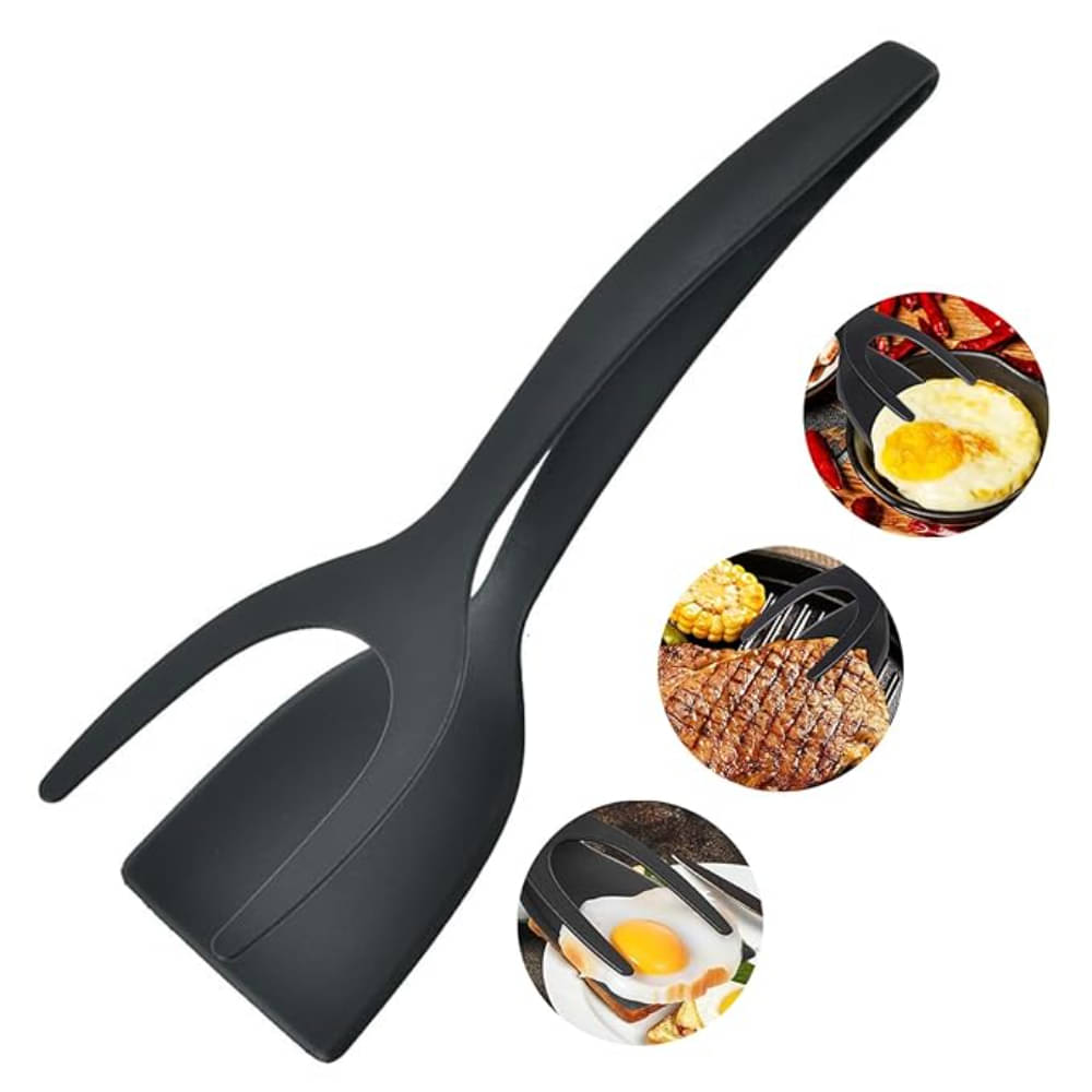 NEKIFACE Egg Spatula Flipper, 2 in 1 Grip and Flip Spatula Tongs, Non-Stick Nylon Kitchen Cooking Tool for Bread Fish Pancake Toast NEKIFACE Egg Spatula Flipper, 2 in 1 Grip and Flip Spatula Tongs, Non-Stick Nylon Kitchen Cooking Tool for Bread Fish Pancake Toast