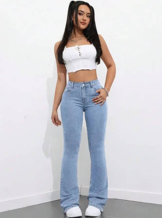     			Niffer Fashion Women's Bootcut High-Rise Jeans ( Light Blue )