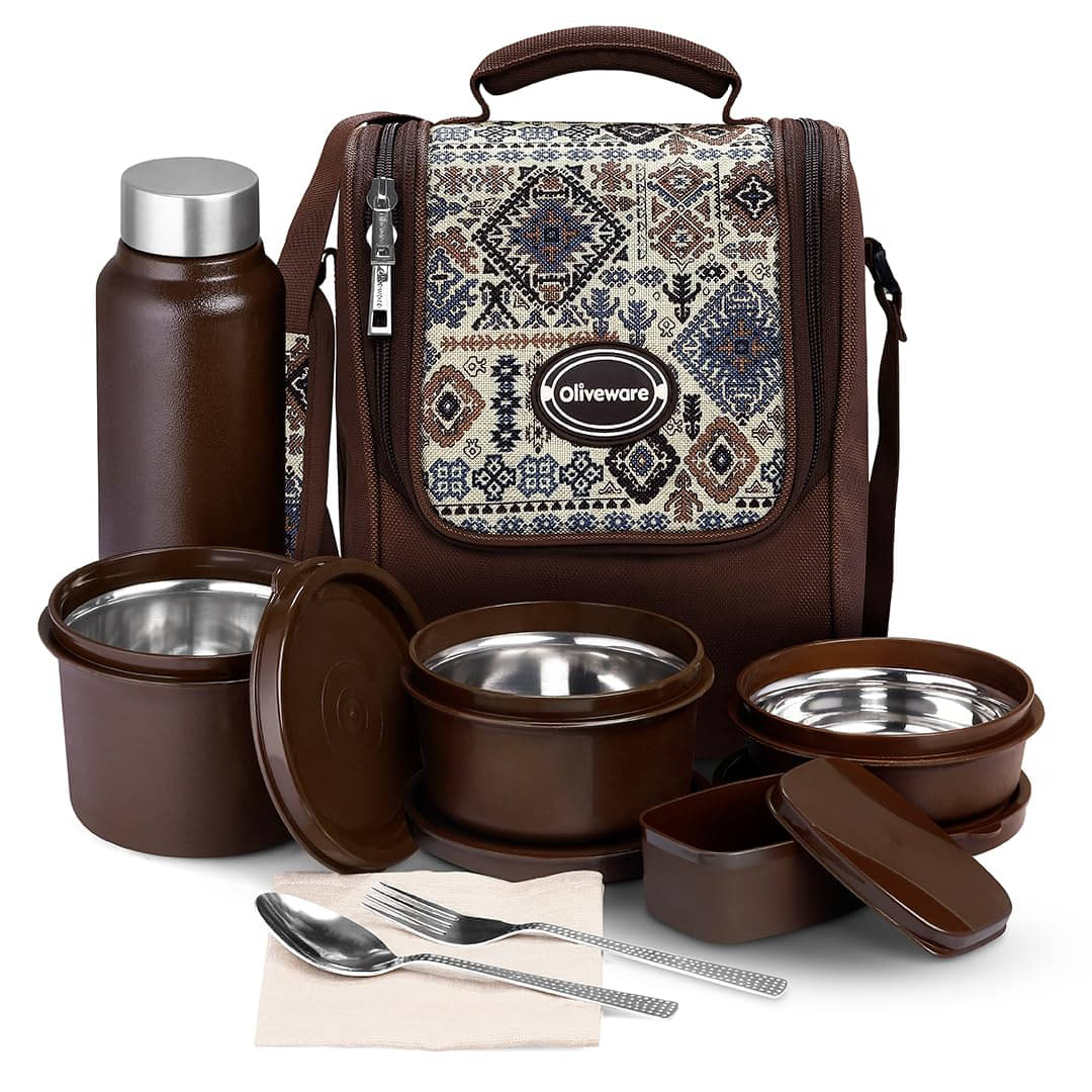     			Oliveware Smart Meal Stainless Steel Lunch Box 3 - Container ( Pack of 1 )