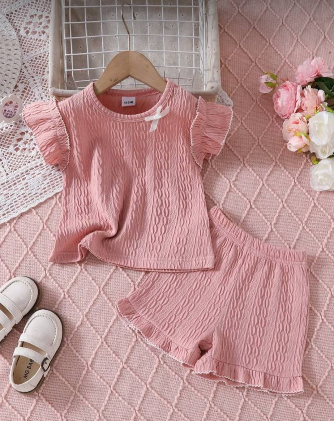     			Owais Pack of 1 Baby Girls Cotton Blend T-shirt & Pants ( Baby Pink )