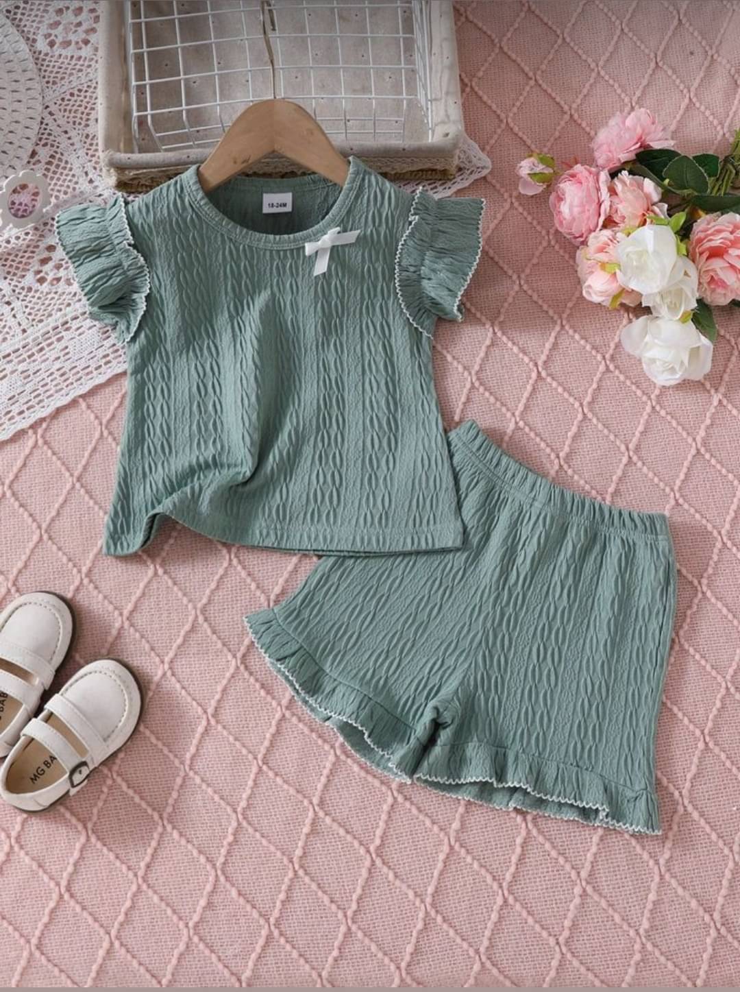     			Owais Pack of 1 Baby Girls Cotton Blend T-shirt & Pants ( Green,Dark Green )