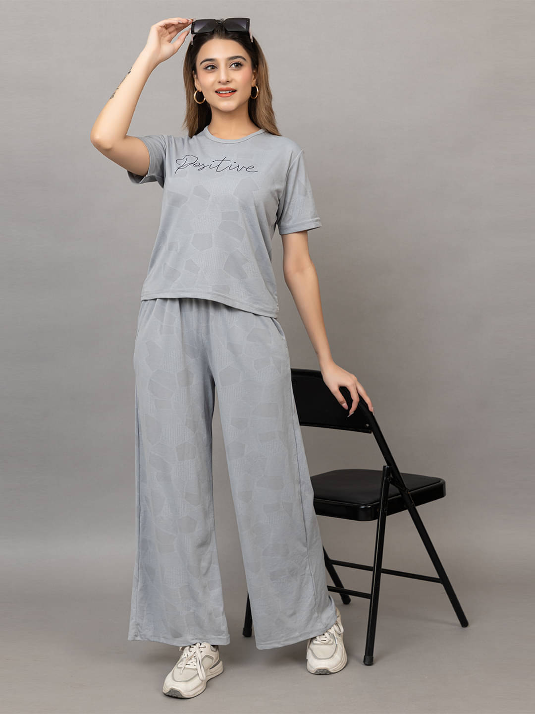 PROBASIC Grey Cotton Blend Women's Nightwear Nightsuit Sets ( Pack of 1 ) PROBASIC Grey Cotton Blend Women's Nightwear Nightsuit Sets ( Pack of 1 )