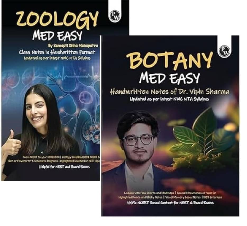 PW ZOOLOGY BOTANY MED EASY COMBO SET OF 2 BOOKS NEET AND BOARD EXAMS UPDATED AS PER NMC NTA SYLLABUS CLASS NOTES IN HANDWRITTEN FORMAT Paperback PW ZOOLOGY BOTANY MED EASY COMBO SET OF 2 BOOKS NEET AND BOARD EXAMS UPDATED AS PER NMC NTA SYLLABUS CLASS NOTES IN HANDWRITTEN FORMAT Paperback