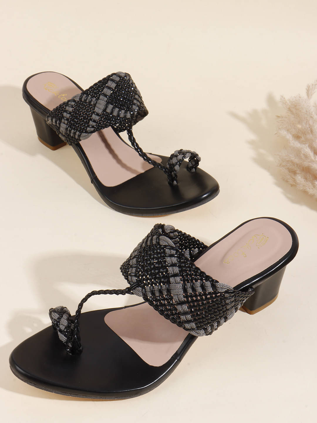     			Picktoes Black Women's Sandal Heels