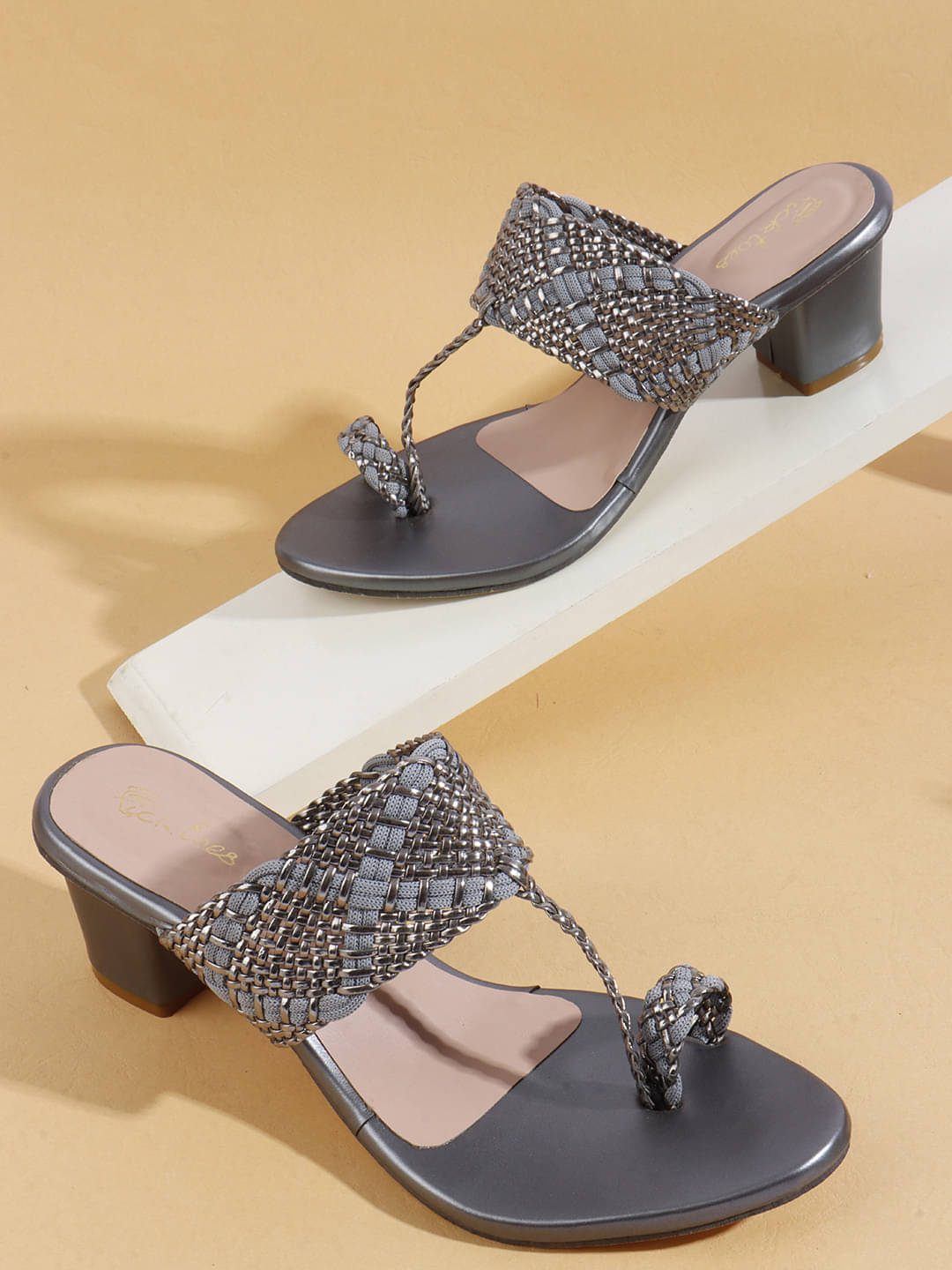     			Picktoes Gray Women's Sandal Heels