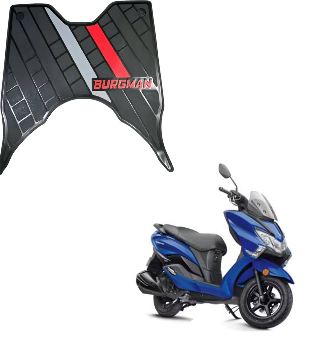 Rubber Scooty Foot Floor Mat for Suzuki Burgman (Multicolour) Rubber Scooty Foot Floor Mat for Suzuki Burgman (Multicolour)