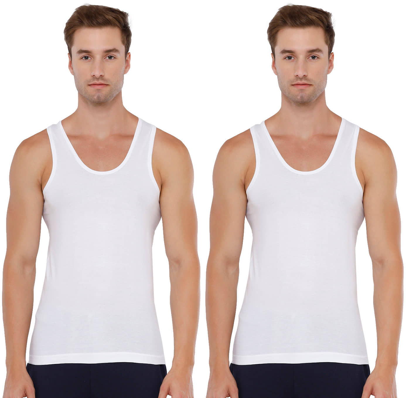 Rupa Pack of 2 Cotton Basic Vest For Men ( White ) - Nightwear & Loungewear | Buy online on ZillyBuy