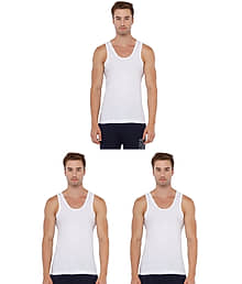 Rupa Pack of 3 Cotton Basic Vest For Men ( White )