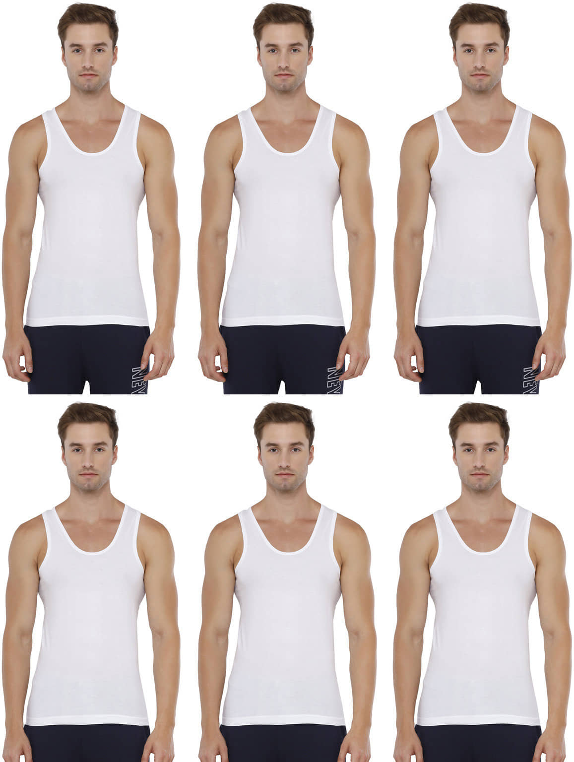 Rupa Pack of 6 Cotton Basic Vest For Men ( White ) - Nightwear & Loungewear | Buy online on ZillyBuy