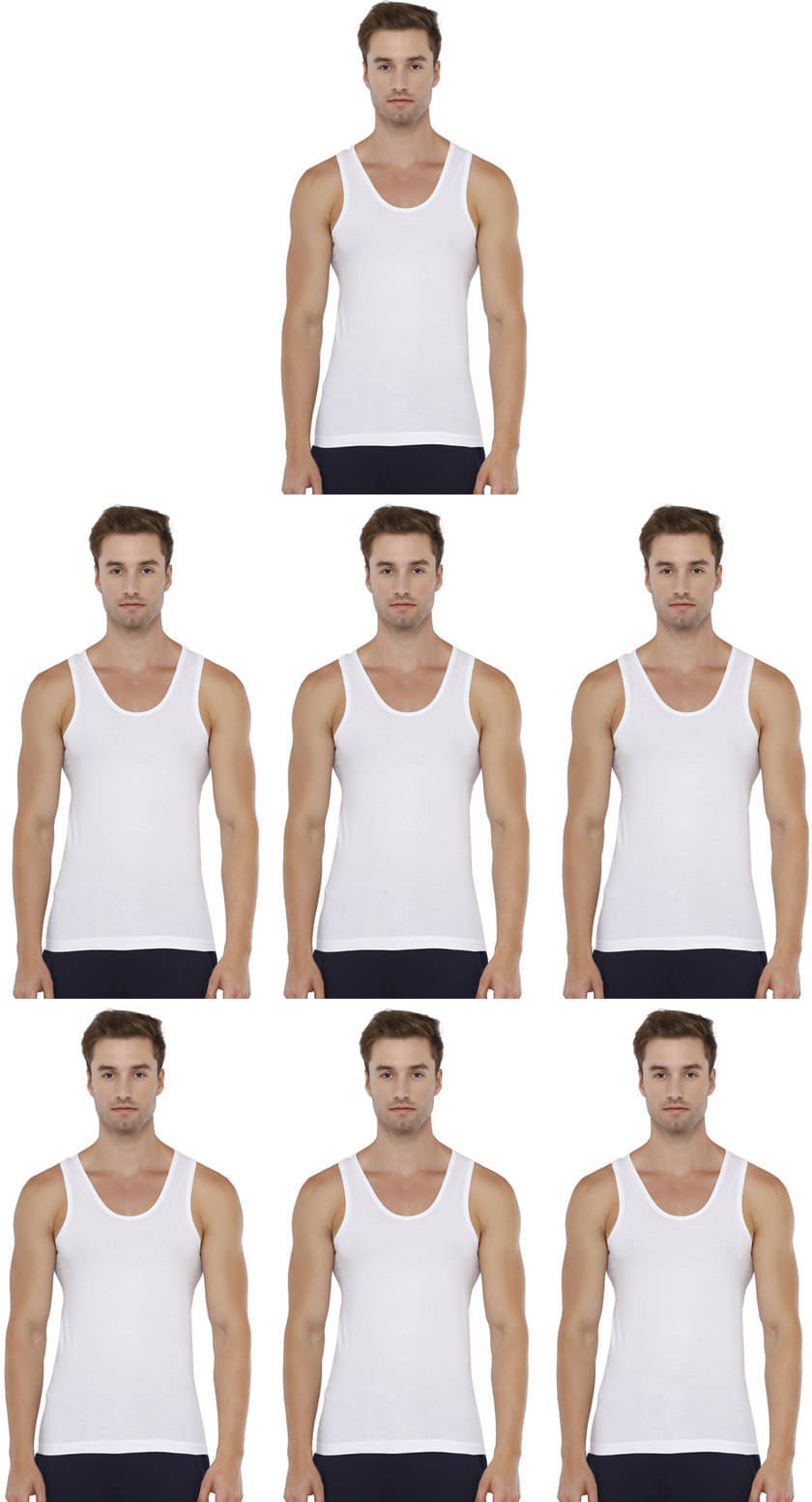 Rupa Pack of 7 Cotton Basic Vest For Men ( White ) Rupa Pack of 7 Cotton Basic Vest For Men ( White )
