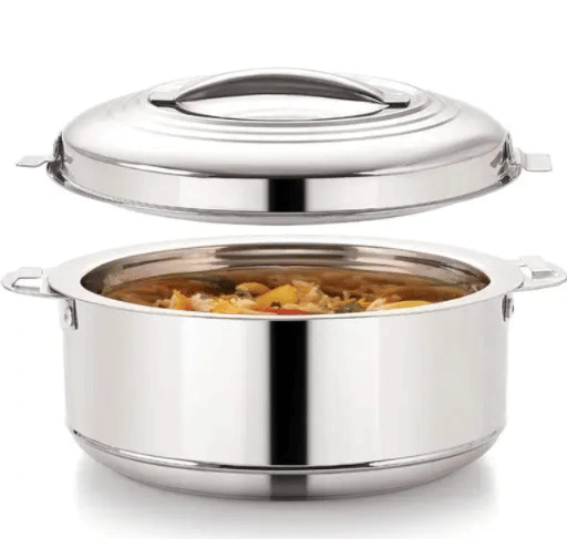     			STEEPLE Silver Steel Thermoware Casserole ( Set of 1 , 2000 mL )