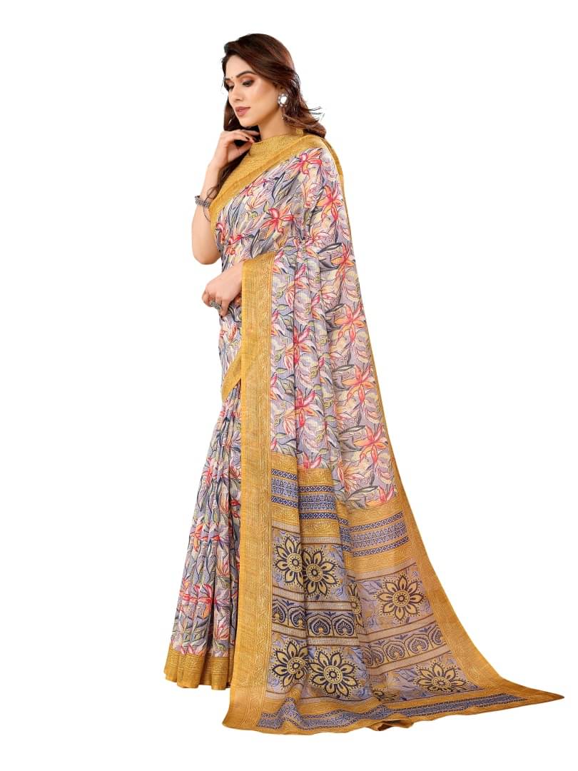     			Shree Sai Enterprise Georgette Embellished Mysore Silk Sarees With Stitched Blouse ( Yellow )