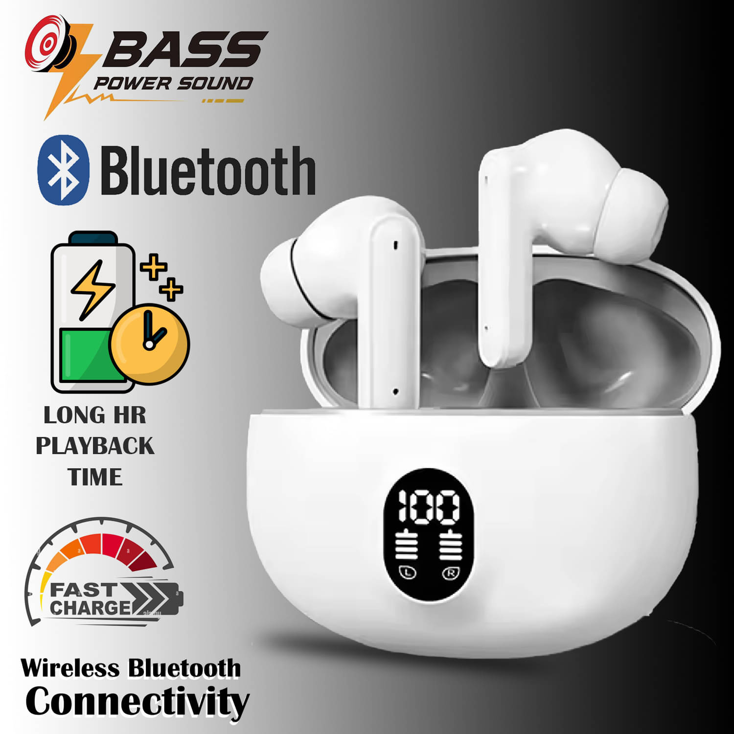 Smart Display Wireless Earbuds | LED Screen | HD Sound | Touch Controls | Bluetooth 5.3 | Fast Charging | Lightweight & Secure Fit | Long Battery Life Smart Display Wireless Earbuds | LED Screen | HD Sound | Touch Controls | Bluetooth 5.3 | Fast Charging | Lightweight & Secure Fit | Long Battery Life