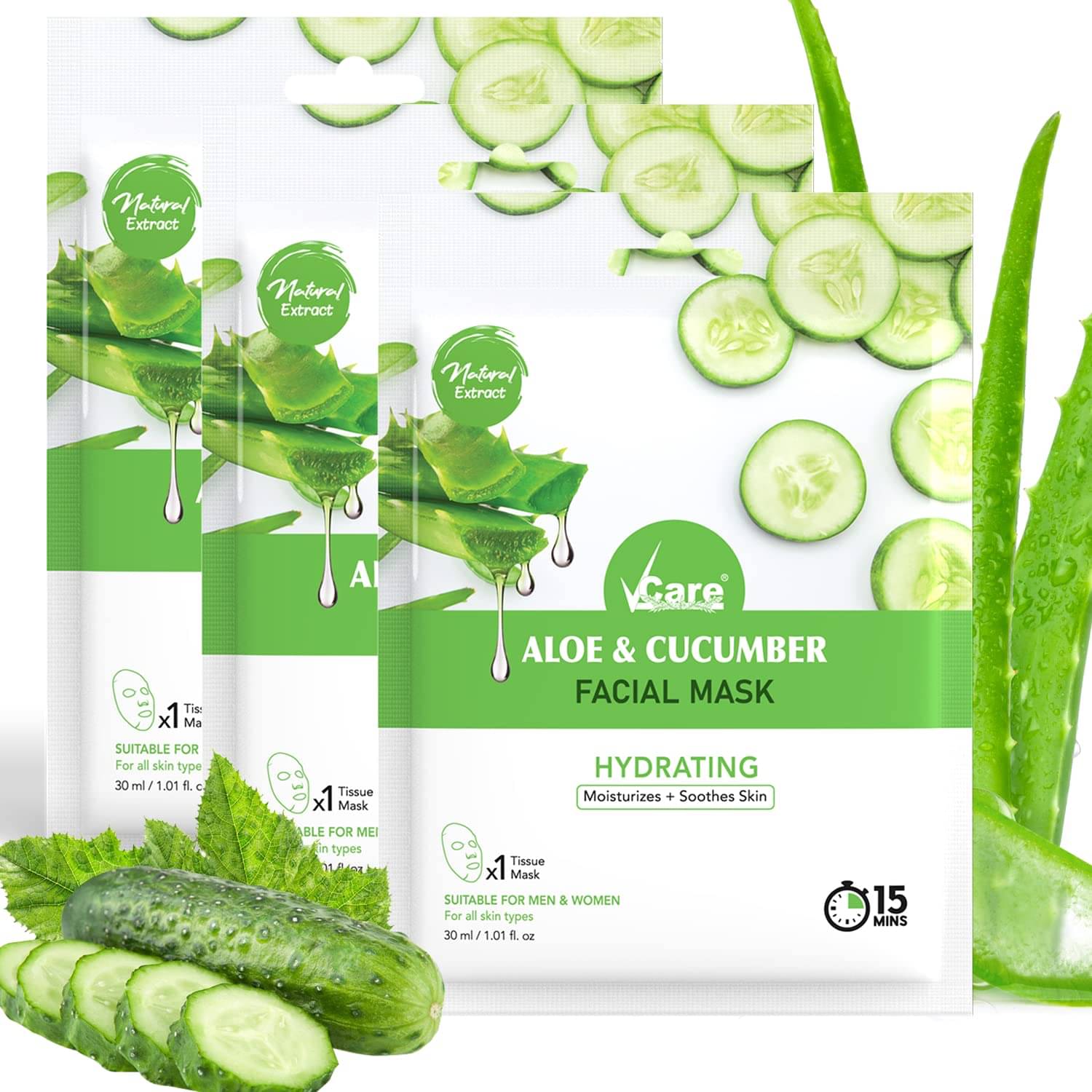 VCare - Moisturizing Sheet Mask for All Skin Type ( Pack of 3 ) VCare - Moisturizing Sheet Mask for All Skin Type ( Pack of 3 )