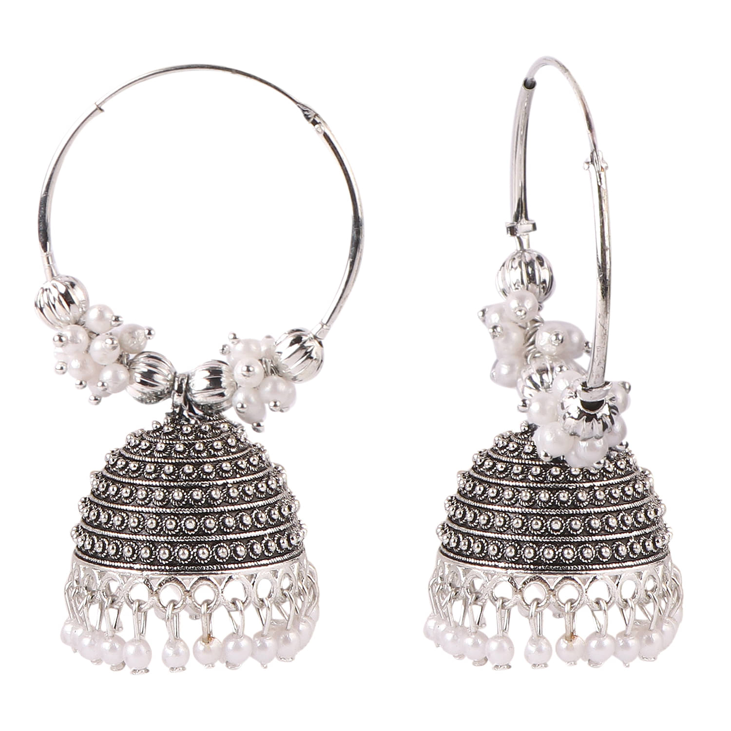     			VIKESA Silver Bali Earrings ( Pack of 1 )