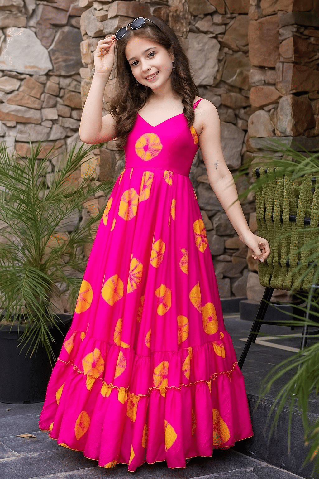Vetrokart Rayon Gown For Girls ( Pack of 1 , Pink )