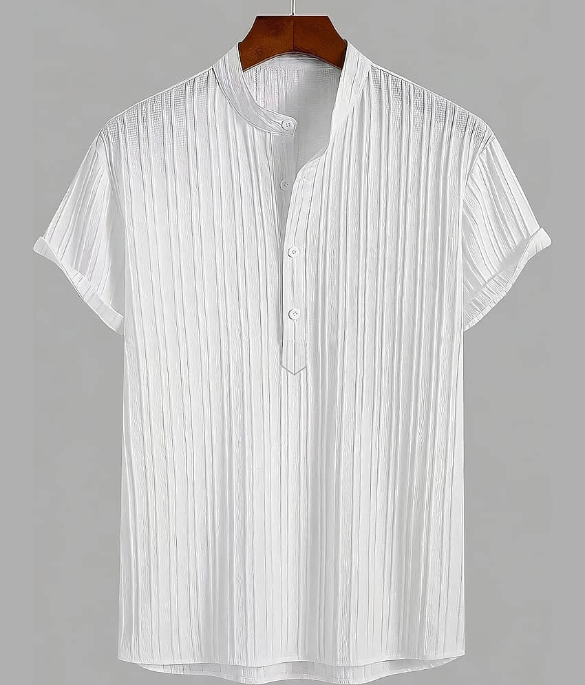 WEBRIC White Cotton Blend Men's Shirt Style Kurta ( Pack of 1 ) - Kurtas & Kurta Sets | Buy online on ZillyBuy