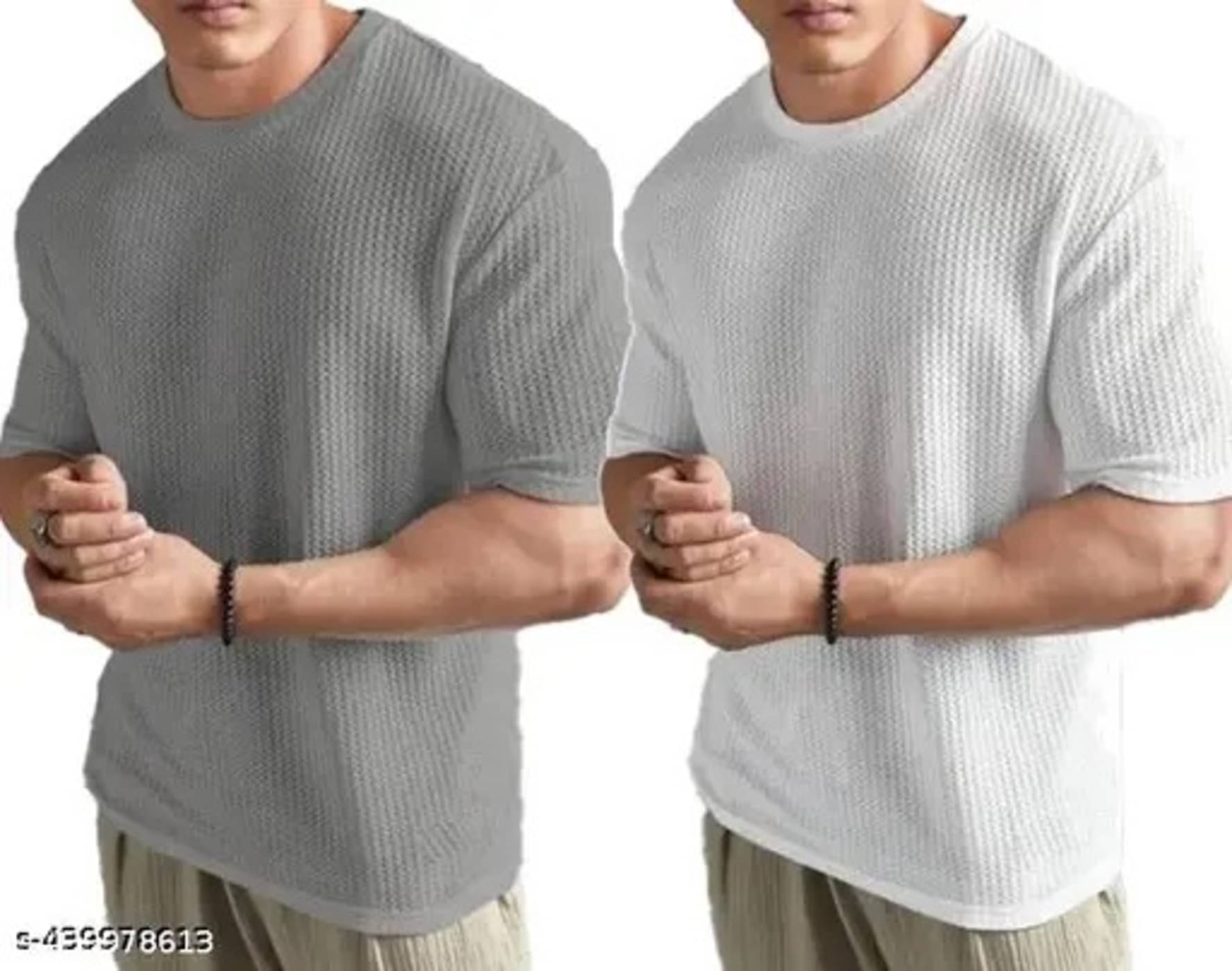    			WESEVEN Men Polyester Regular Fit Solid T-Shirt ( Grey )
