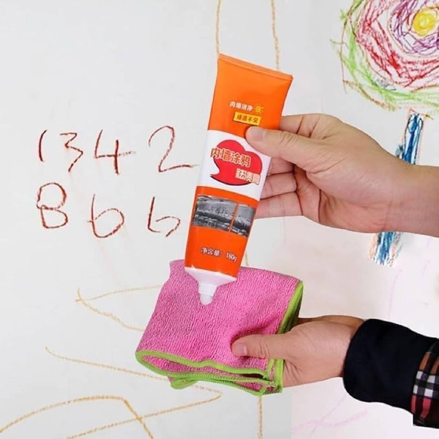     			Wall Stain Remover Cream – Erases Crayon, Marker, Dirt & Scuff Marks | Safe for Painted Walls, Tiles & Surfaces | Non-Toxic, Easy-to-Use Cleaner | (Pack of 1)