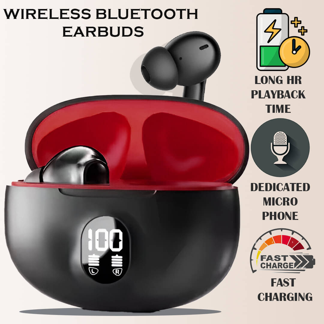     			Wireless Earbuds with LED Display Screen | Touch Sensor | Bluetooth 5.3 | Fast Charging | Noise Cancel | Long Battery | Premium Design
