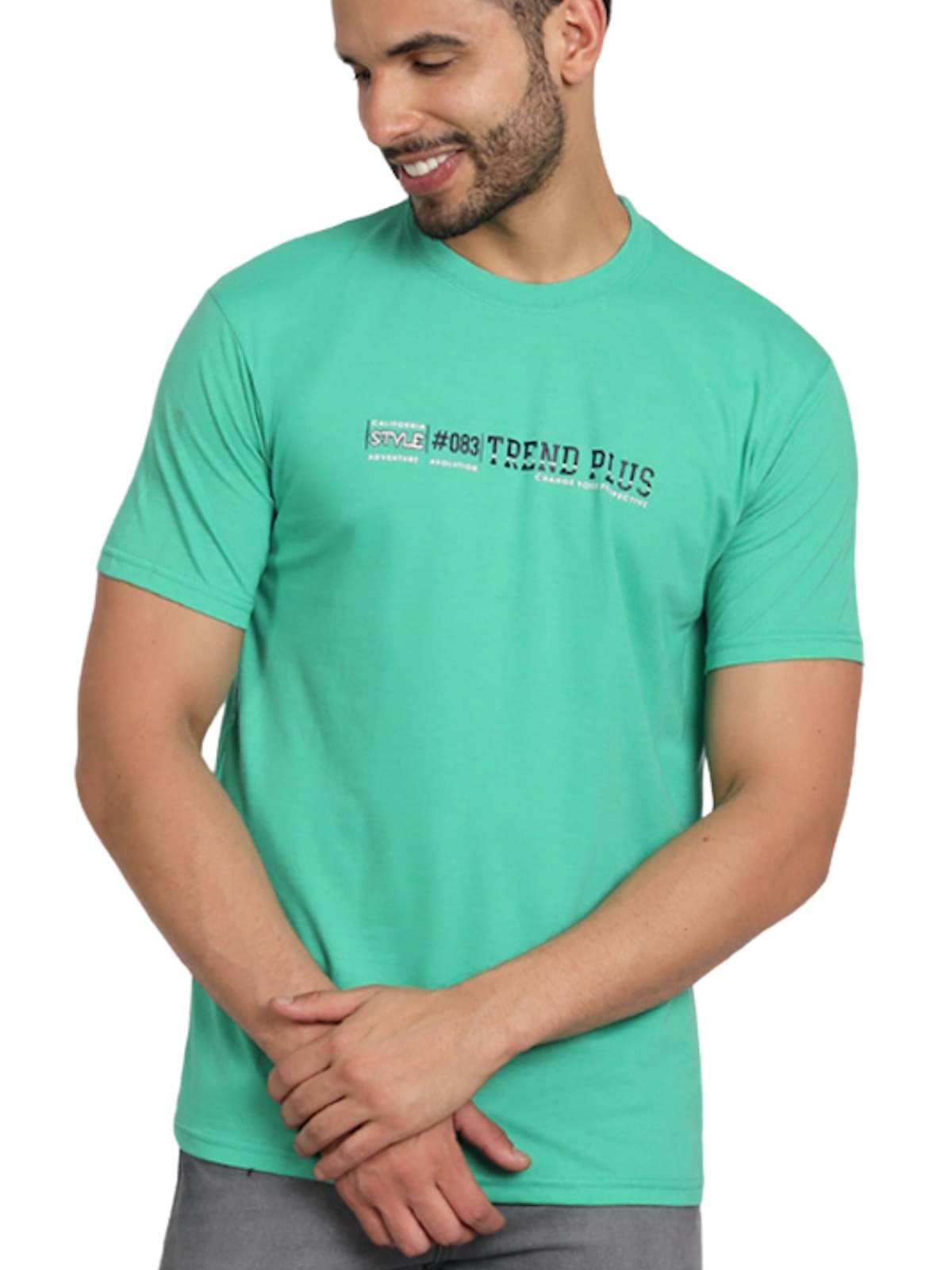     			ZEFFORA Men Cotton Regular Fit Printed T-Shirt ( Green )