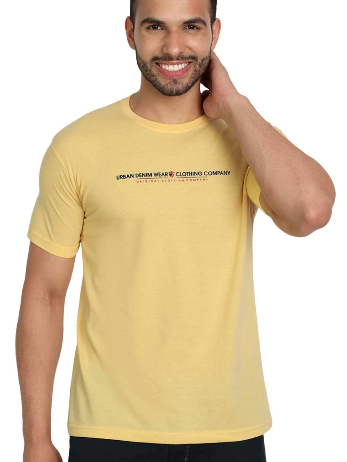 ZEFFORA Men Cotton Regular Fit Printed T-Shirt ( Yellow ) ZEFFORA Men Cotton Regular Fit Printed T-Shirt ( Yellow )
