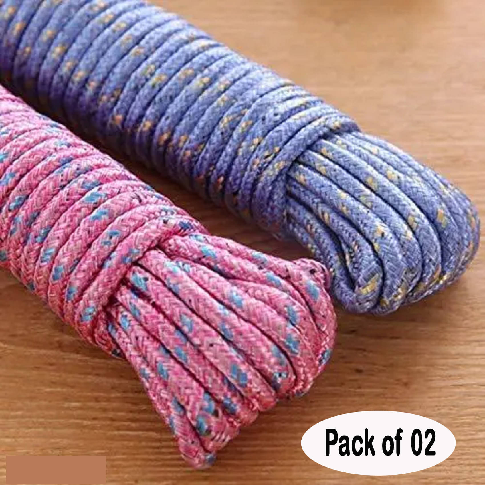 forral 10x2 Meter Nylon Braided Twisted Rope for Drying Clothes Pack of 2 forral 10x2 Meter Nylon Braided Twisted Rope for Drying Clothes Pack of 2