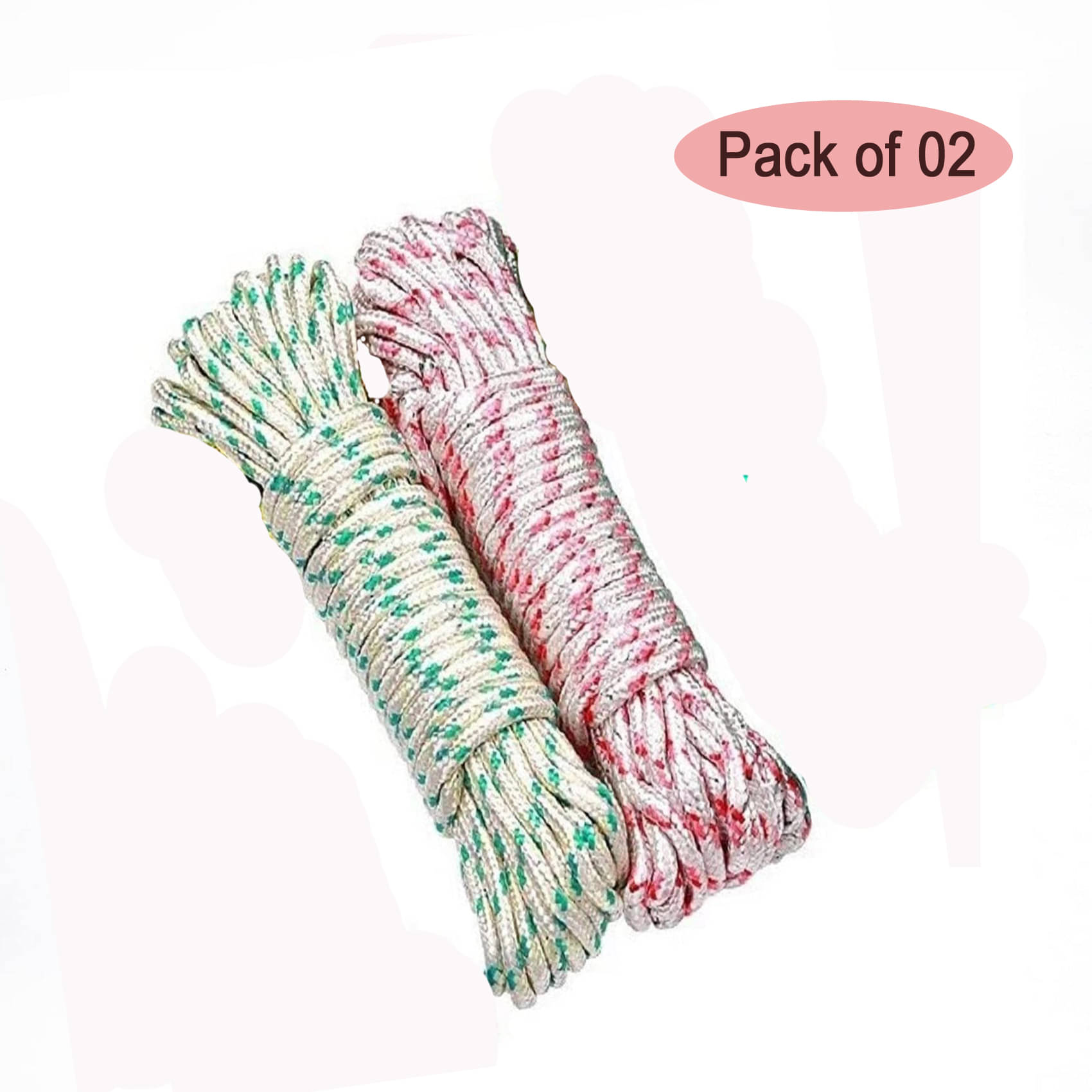 forral 10x2 Meter Nylon Braided Twisted Rope for Drying Clothes Pack of 2 forral 10x2 Meter Nylon Braided Twisted Rope for Drying Clothes Pack of 2