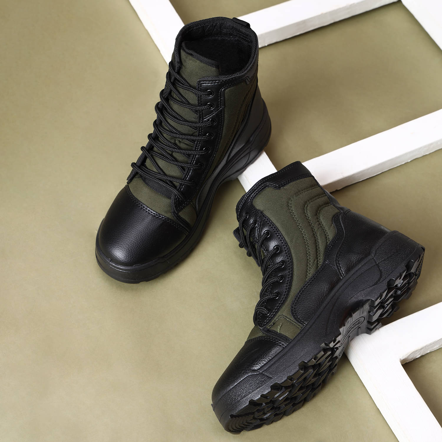     			goldstar shoes Olive Men's Hiking & Trekking Boots