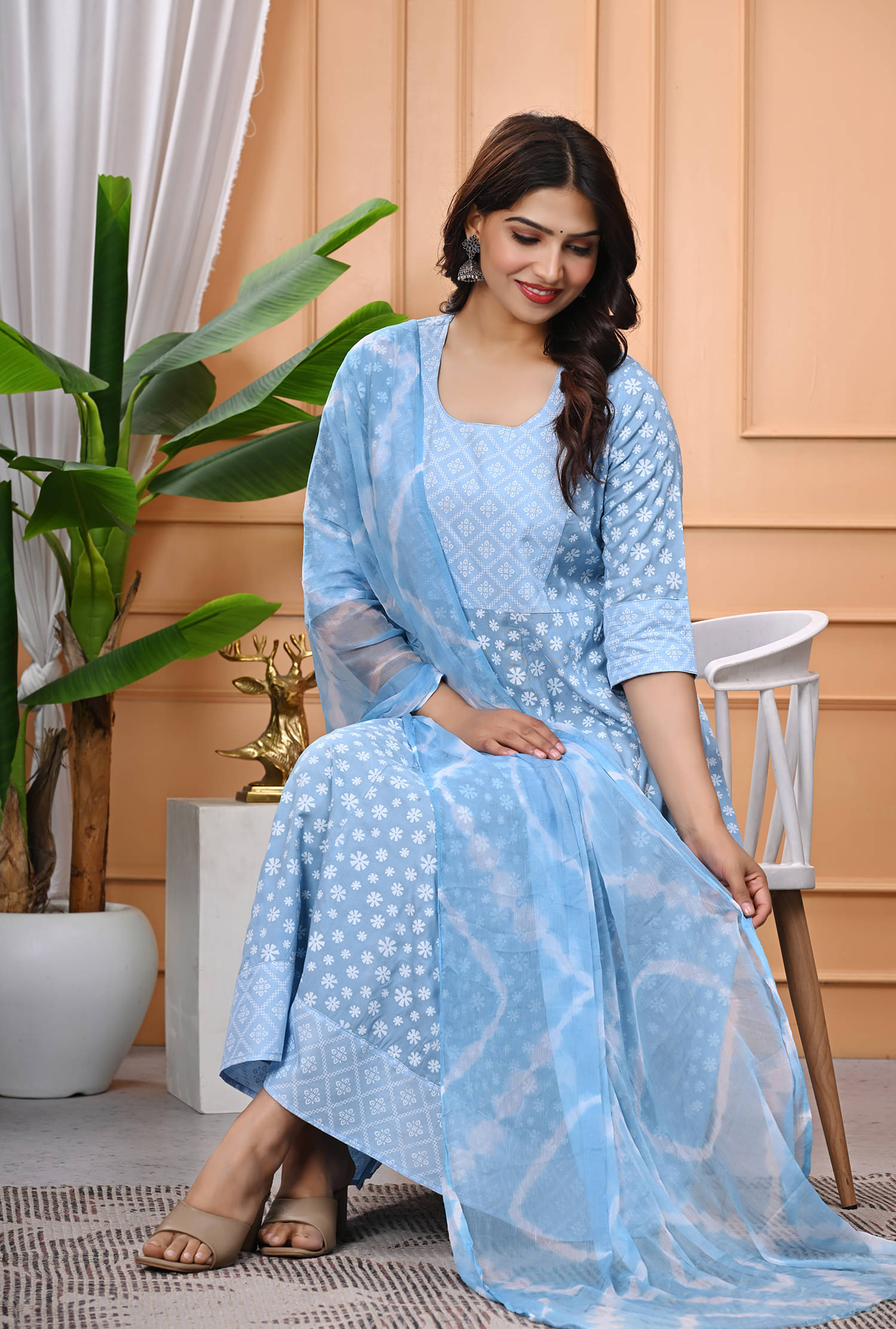 ASHISH PRINT Women Rayon Printed A-line Dress ( Aqua Blue )     			ASHISH PRINT Women Rayon Printed A-line Dress ( Aqua Blue )