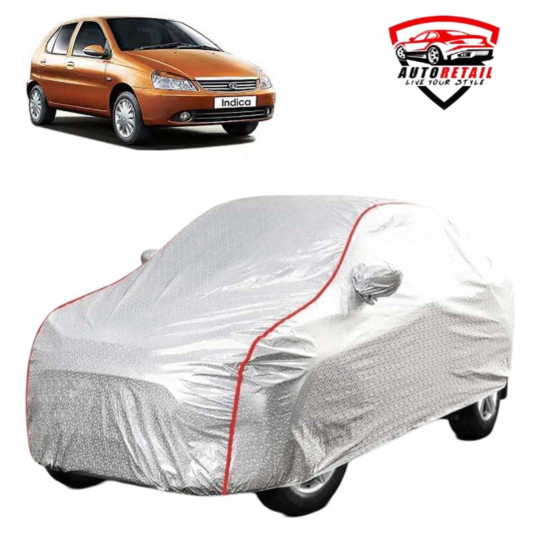     			AutoRetail Car Body Cover for Tata Indica eV2 [2013-2015] With Mirror Pocket ( Pack of 1 ) , Silver