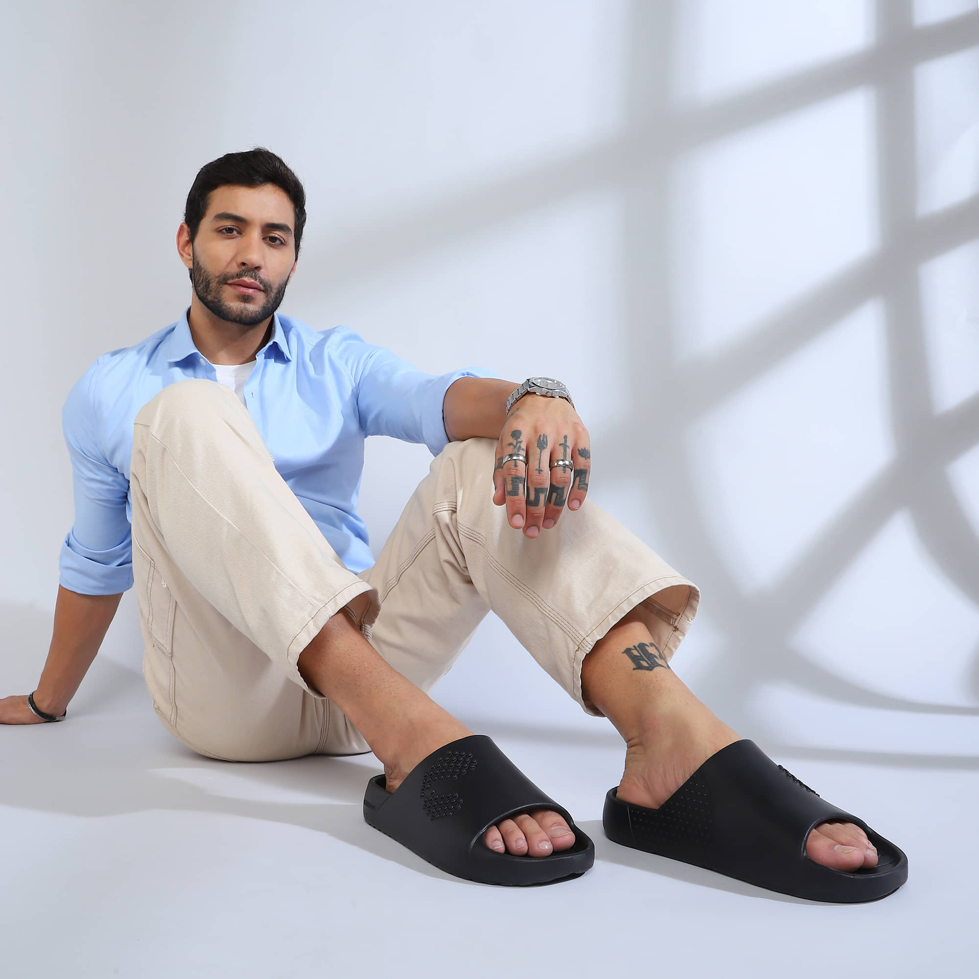 CHUPPS Black Men's Slide Flip Flop