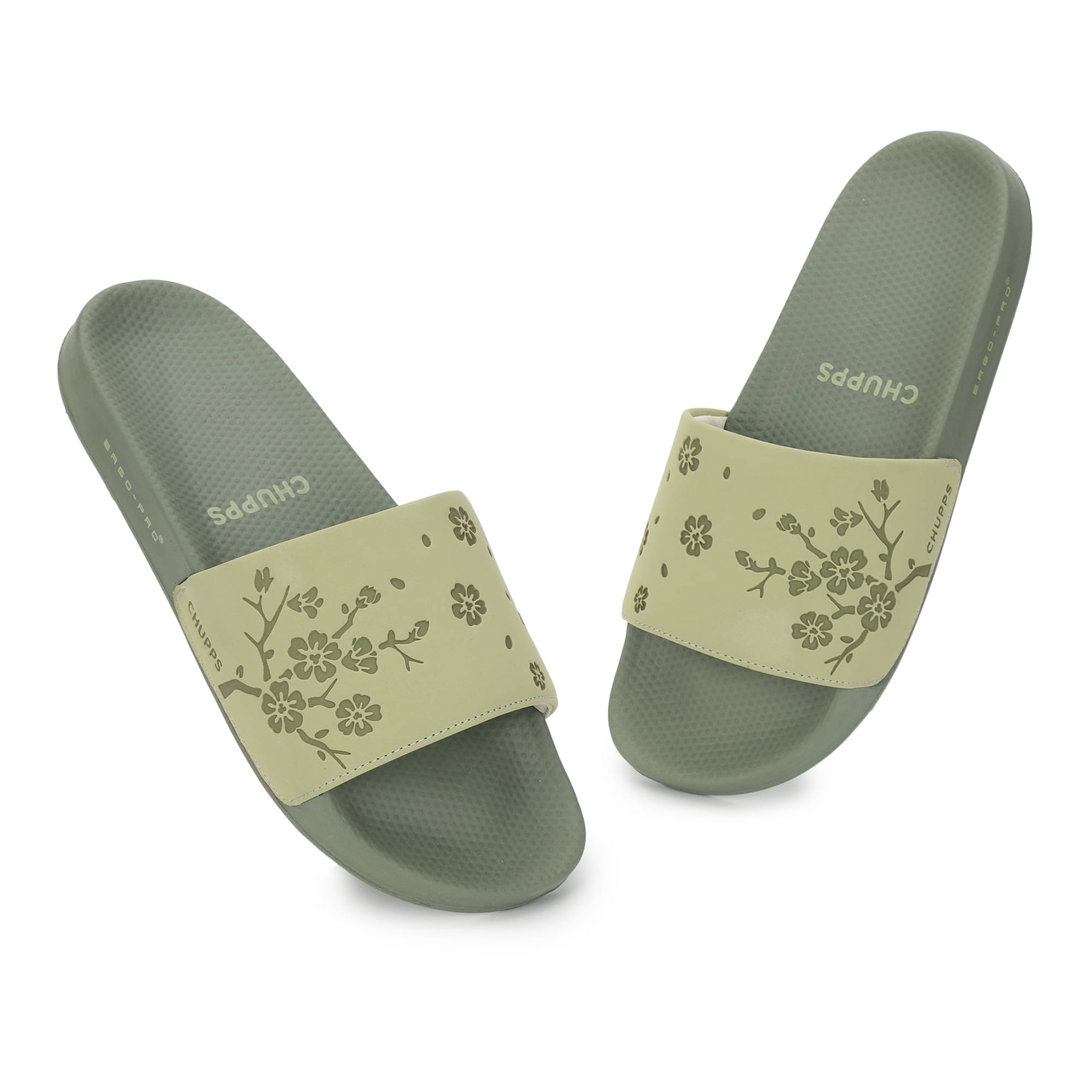     			CHUPPS Green Women's Slide Flip Flop
