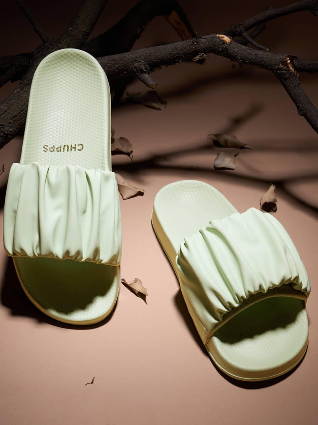     			CHUPPS Green Women's Slide Flip Flop