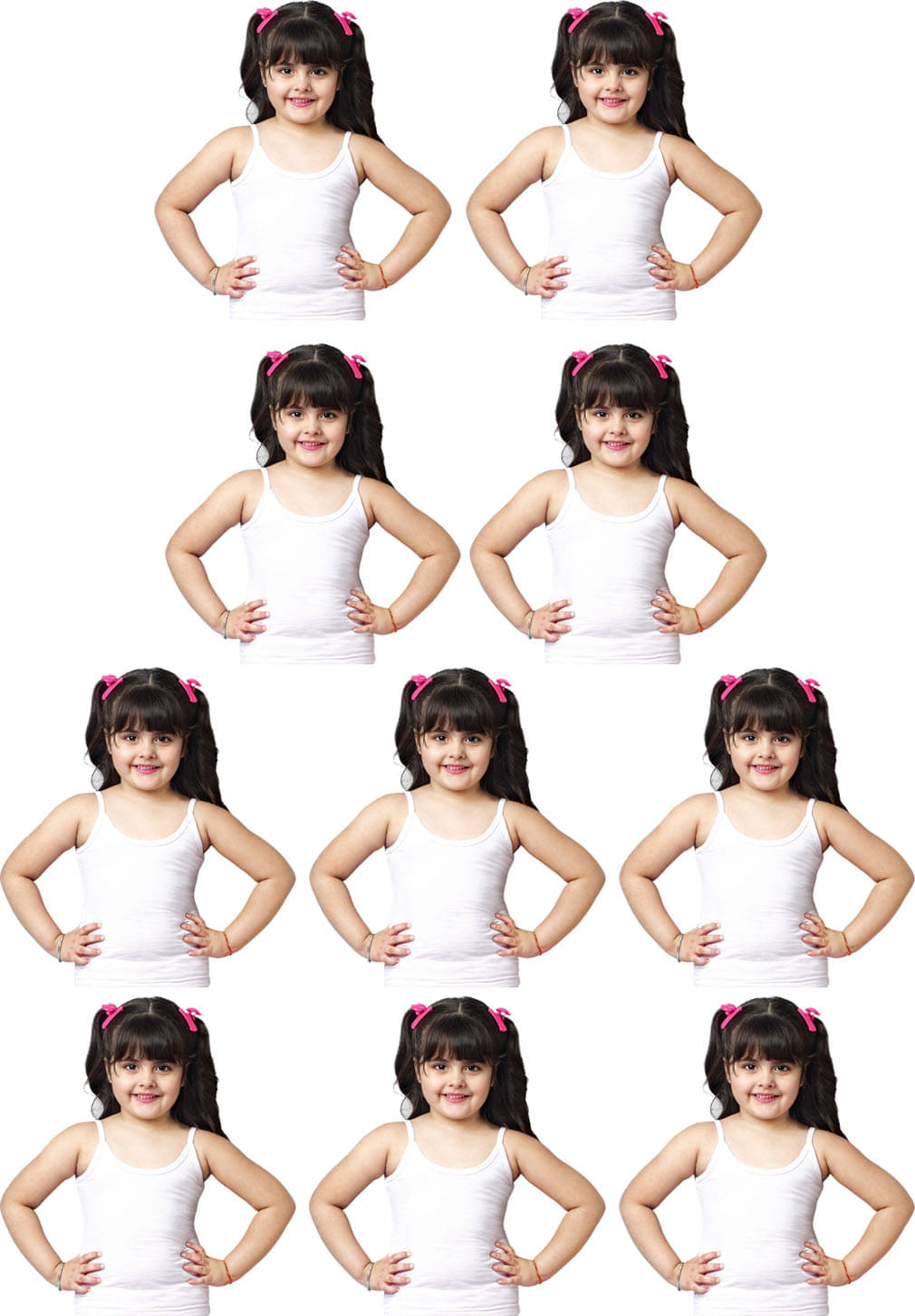     			Dixcy Slimz Pack of 10 Girls Cotton Camisoles ( White )